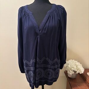 Crown & Ivy dark blue tunic top-XXL